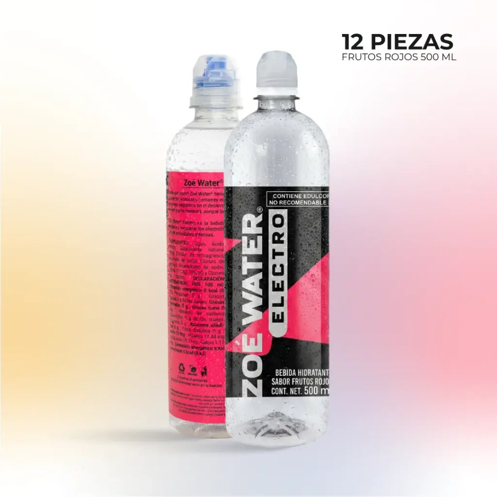 Zoé Water Electro Frutos Rojos 500ml (12 piezas)