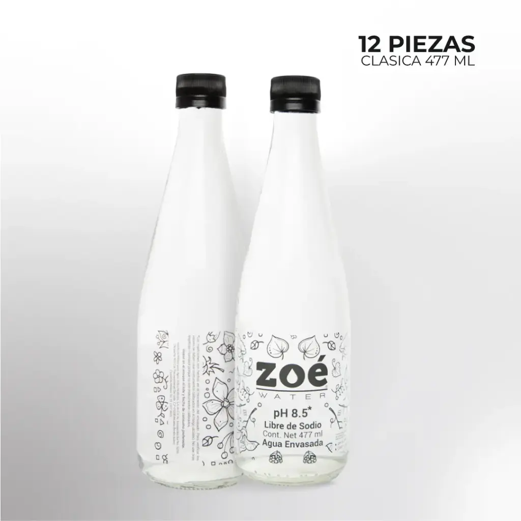 Zoé Water 477ml de vidrio (Caja 12 piezas) 
