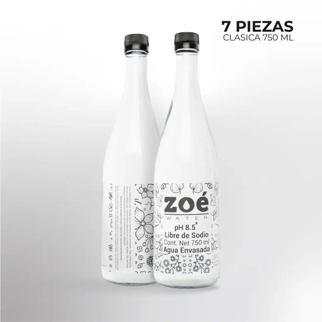 Zoé Water 750ml de vidrio (Caja 6 piezas) 