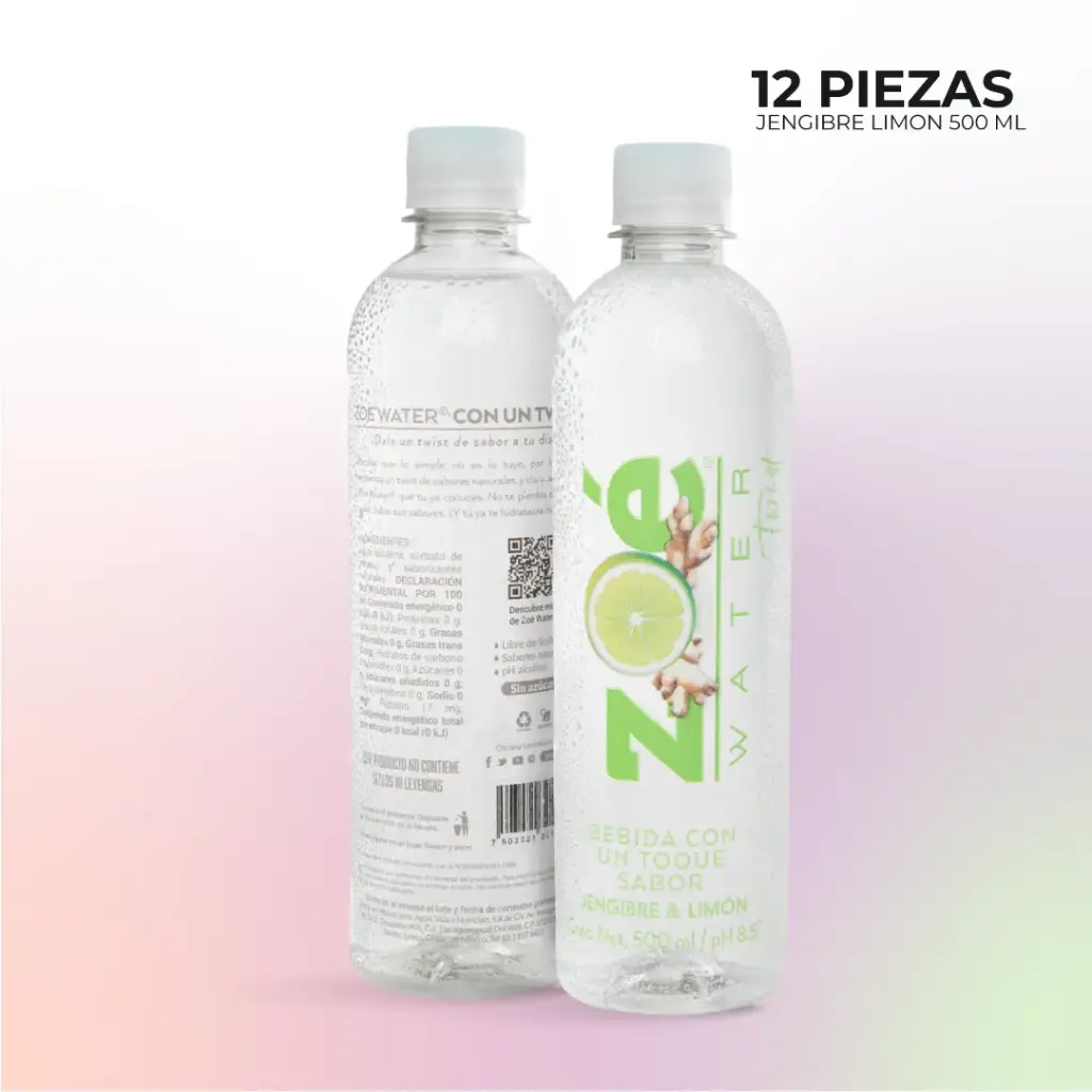 Zoé Water Twist Jengibre & Limón 500ml (12 pzas)