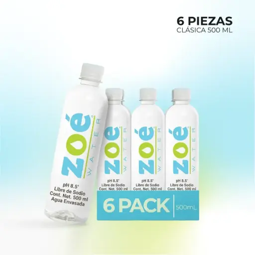 [ZWC-500-6] Six Pack Zoé Water Clásica 500ml (6 pzas)