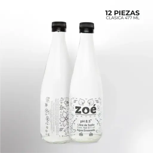 [ZWC-BV-477-12] Zoé Water 477ml de vidrio (Caja 12 piezas) 